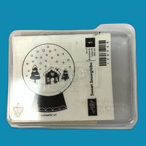 Stampin UP! Wood Block Set Lace Sweet Snow Globe Winter Christmas Holiday